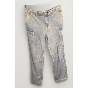 Rag & Bone Nora Miramar Cargo Blue Jean Denim Print Pants 29